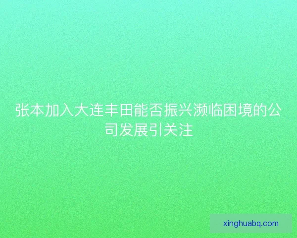 张本加入大连丰田能否振兴濒临困境的公司发展引关注 张本加入大连丰田能否振兴濒临困境的公司发展引关注