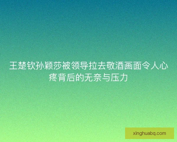 王楚钦孙颖莎被领导拉去敬酒画面令人心疼背后的无奈与压力