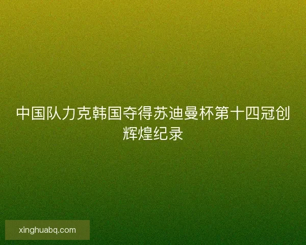 中国队力克韩国夺得苏迪曼杯第十四冠创辉煌纪录